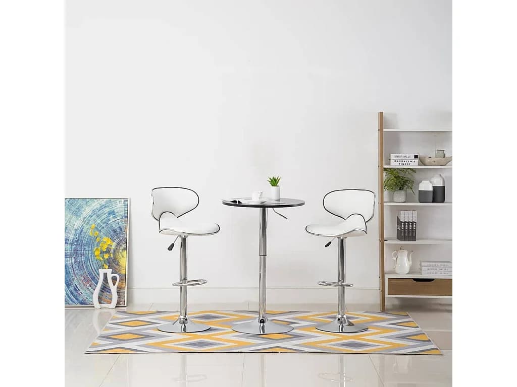 Bancos de bar 2 pcs couro artificial branco
