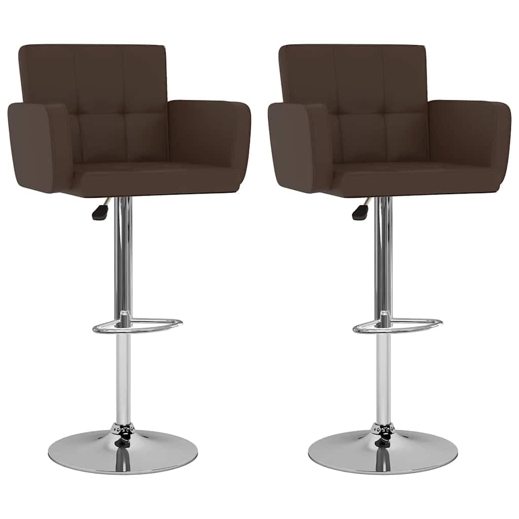 vidaXL Bancos de bar 2 pcs couro artificial castanho