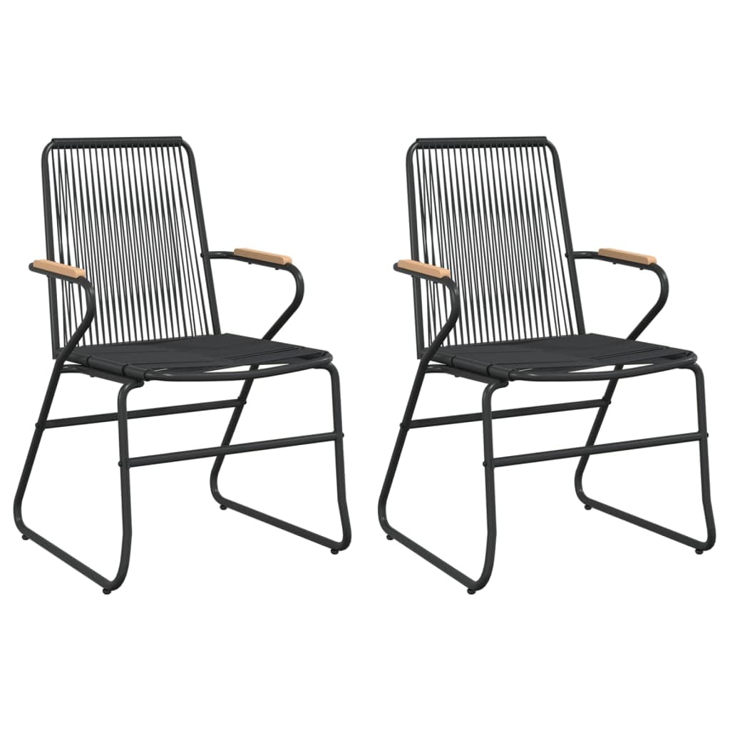 vidaXL Cadeiras de jardim 2 pcs 58x59x85,5 cm vime de PVC preto