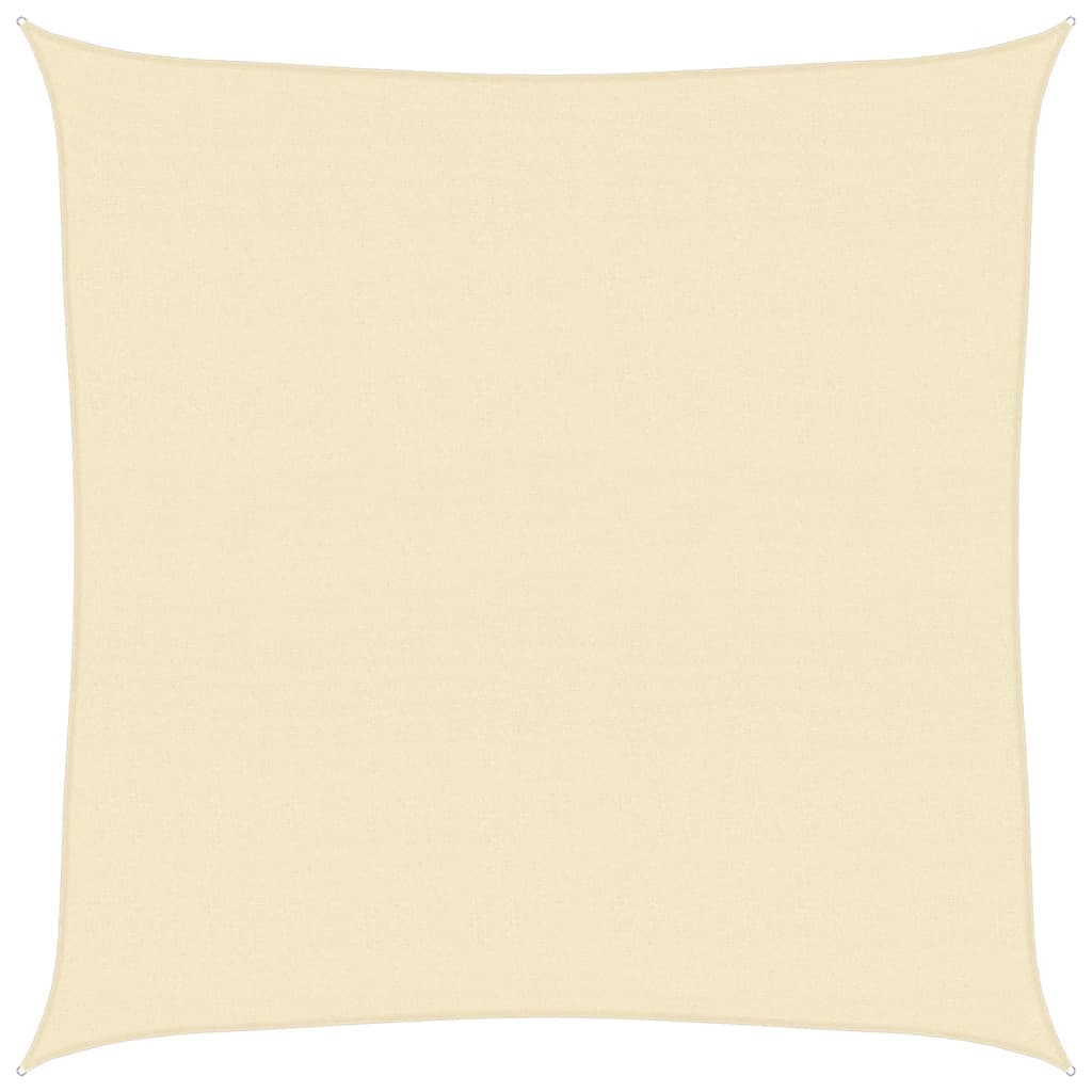 vidaXL Para-sol estilo vela 160 g/m² 5x5 m PEAD cor creme