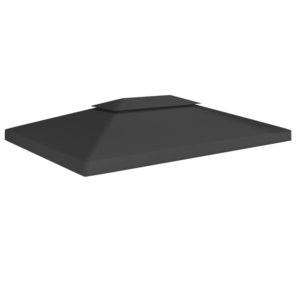 vidaXL Cobertura de gazebo com 2 camadas 310 g/m² 4x3 m preto