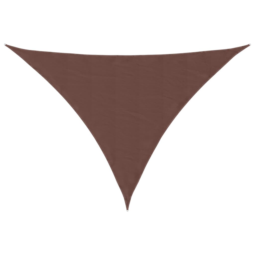 vidaXL Para-sol estilo vela tecido oxford triangular 4x4x5,8m castanho