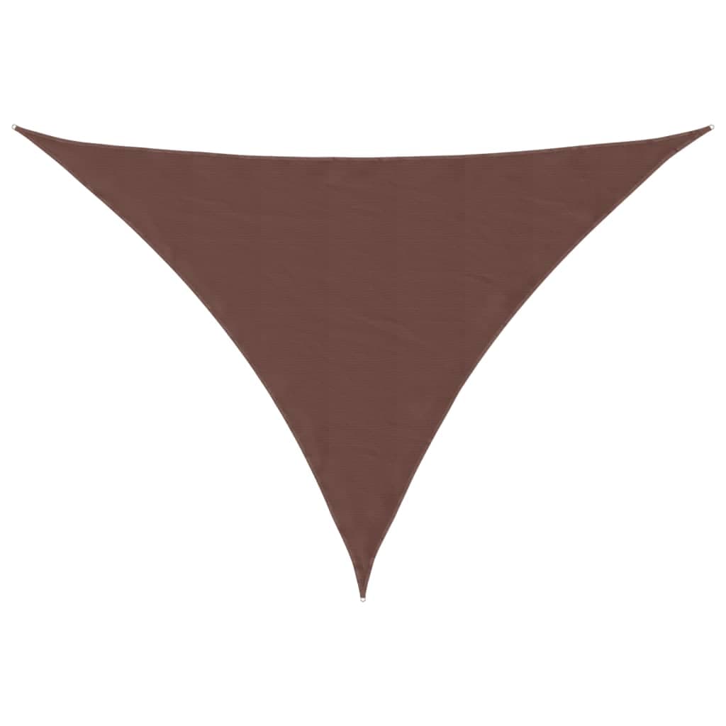 vidaXL Para-sol estilo vela tecido oxford triangular 5x6x6 m castanho