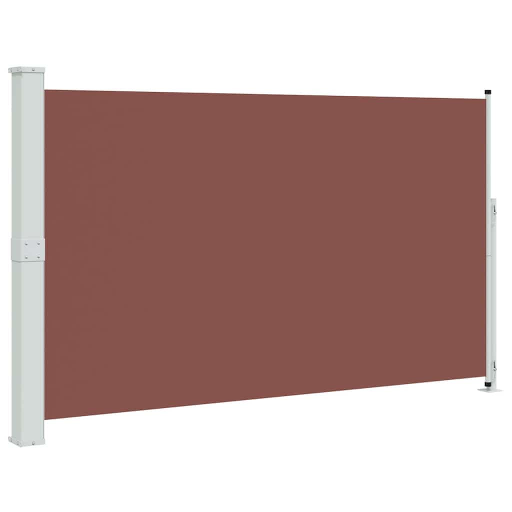 vidaXL Toldo lateral retrátil para pátio 180x300 cm castanho