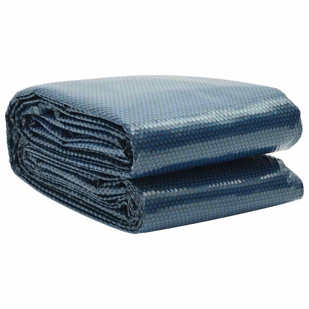 vidaXL Película p/ piscina PE solar flutuante 488x244 cm preto e azul