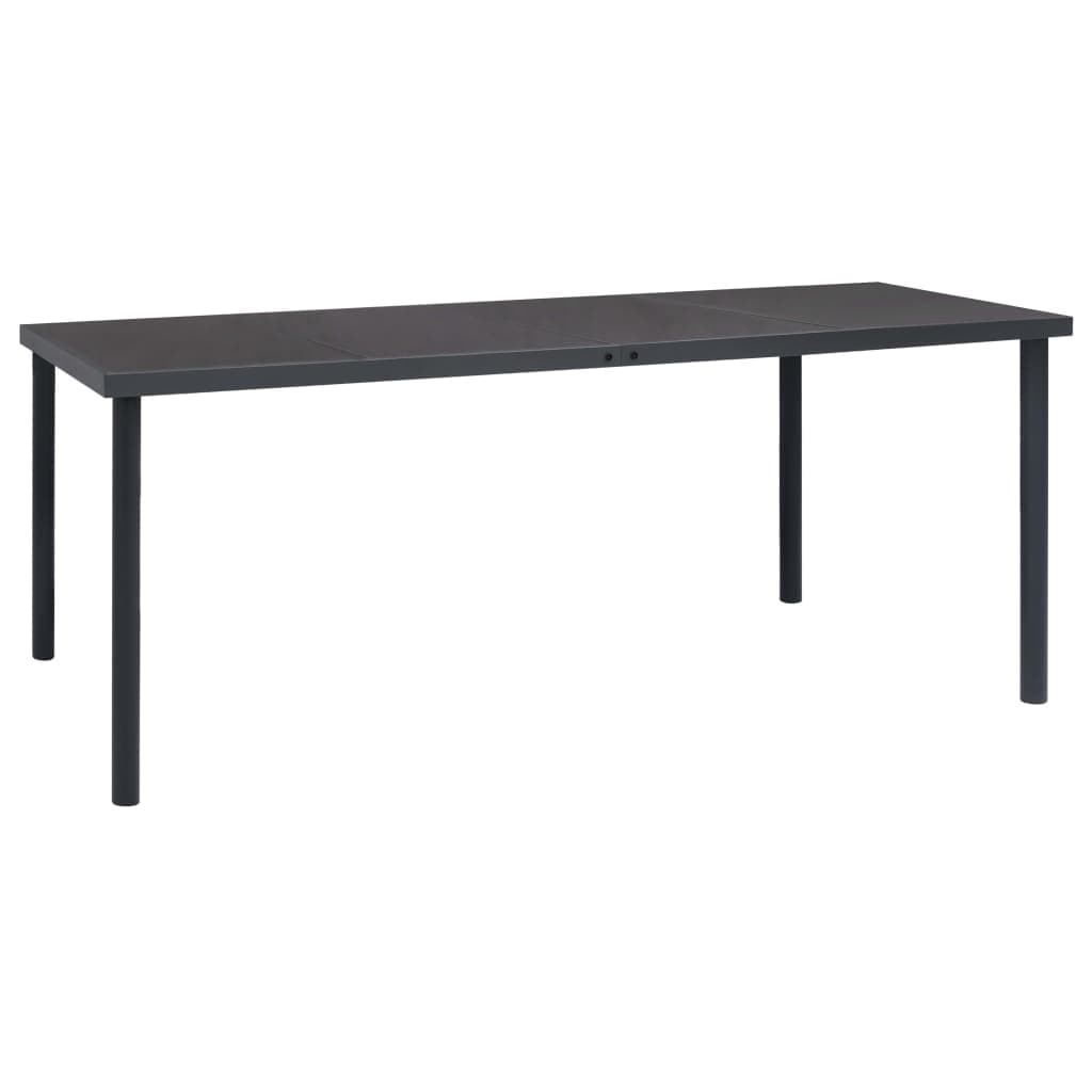vidaXL Mesa de jantar para jardim 190x90x74 cm aço antracite