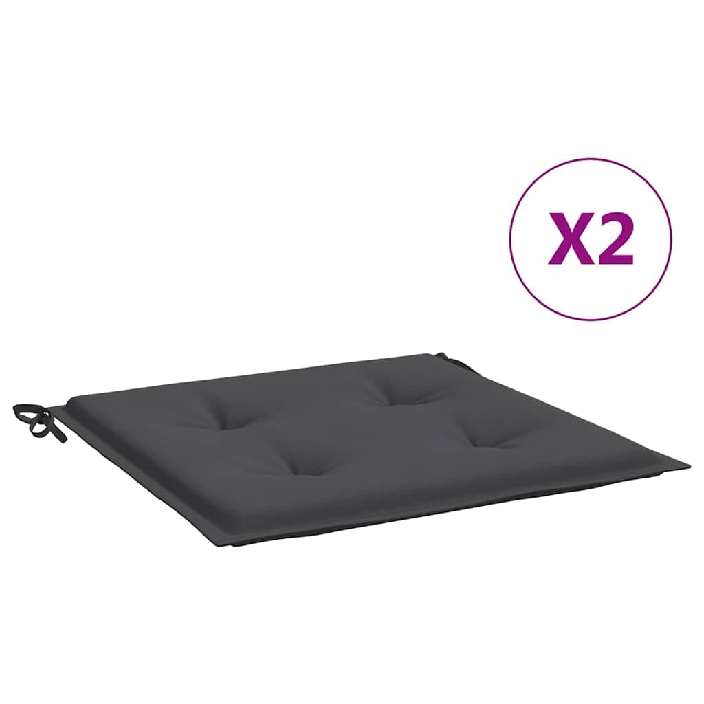 vidaXL Almofadões p/ cadeiras jardim 2pcs 40x40x4 cm oxford antracite