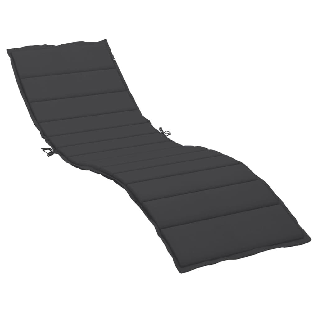 vidaXL Almofadão p/ espreguiçadeira 200x60x3 cm tecido oxford preto