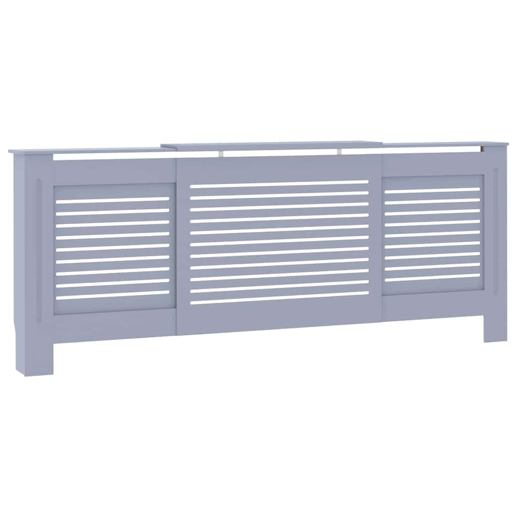 vidaXL Cobertura de radiador MDF 205 cm cinzento