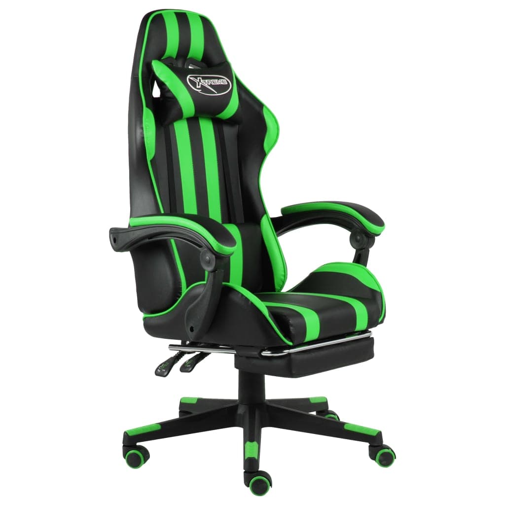 Cadeira Estilo Corrida C/ Apoio Pés Couro Artificial Preto/verde - 20529 - 20529