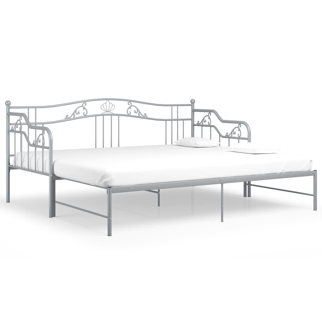 vidaXL Estrutura sofá-cama de puxar 90x200 cm metal cinzento