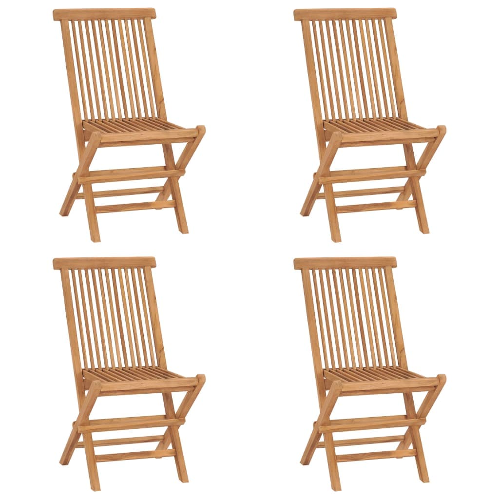 vidaXL Cadeiras de jardim dobráveis 4 pcs madeira de teca maciça