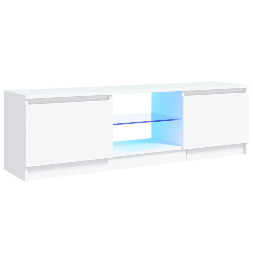 vidaXL Móvel de TV com luzes LED 120x30x36 cm branco