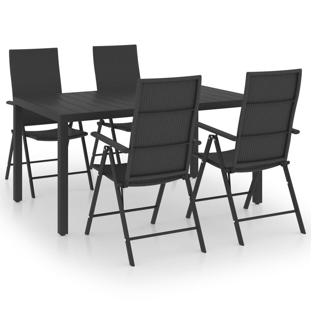 vidaXL 5 pcs conjunto de jantar para jardim preto