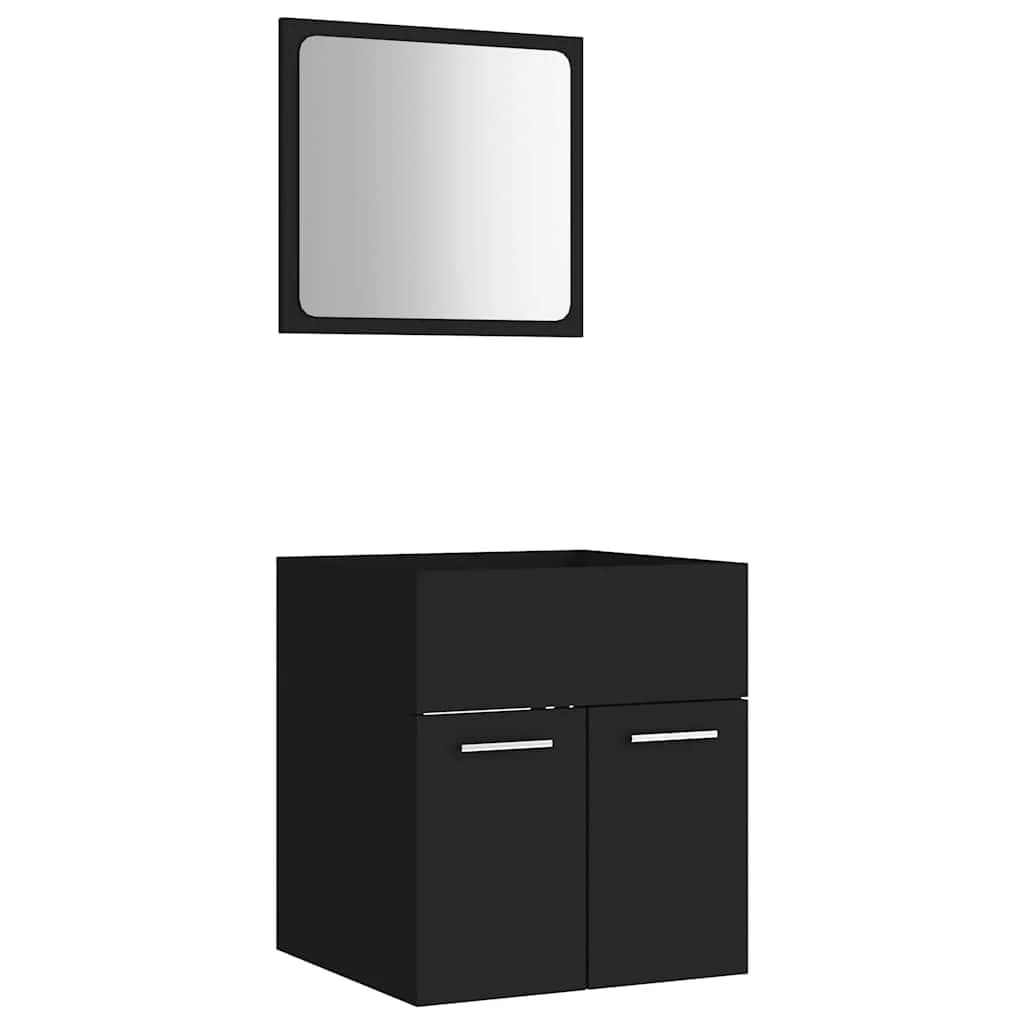 Móvel de WC vidaXL 2 Peças Conjunto de Contraplacado Preto - 1940519211
