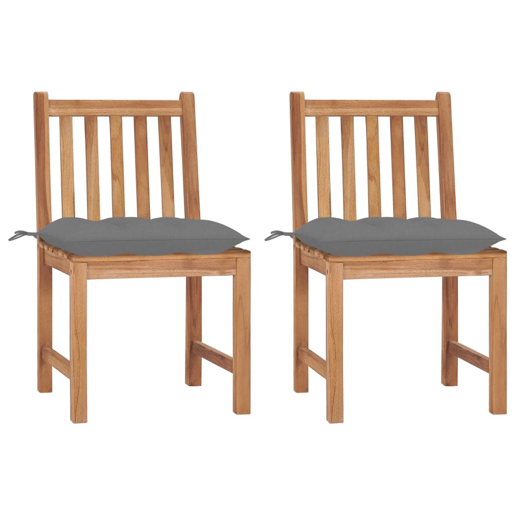 Cadeiras de Jardim com Almofadões 2 Peças Madeira de Teca Maciça - 3062932