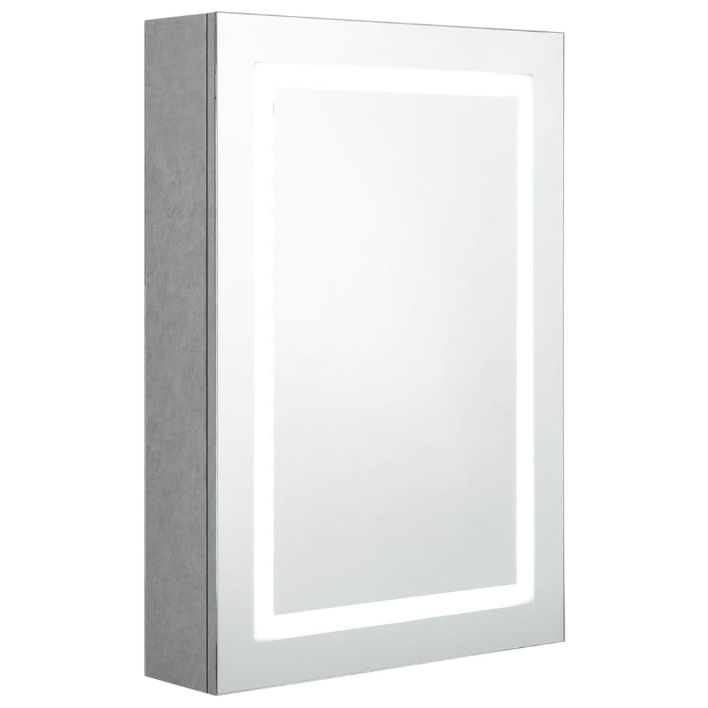 vidaXL Armário espelhado casa de banho LED 50x13x70cm cinzento cimento