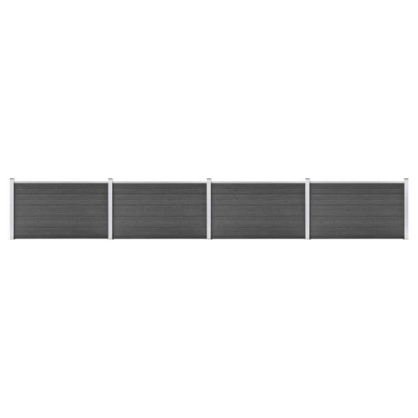 Conjunto de Painéis de Vedação Wpc 699x105 cm Preto - 3070449