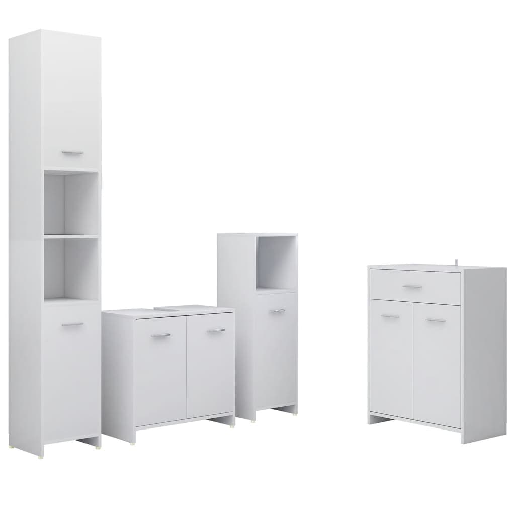 Móvel de WC 4 Peças Conjunto de Branco - 3071711