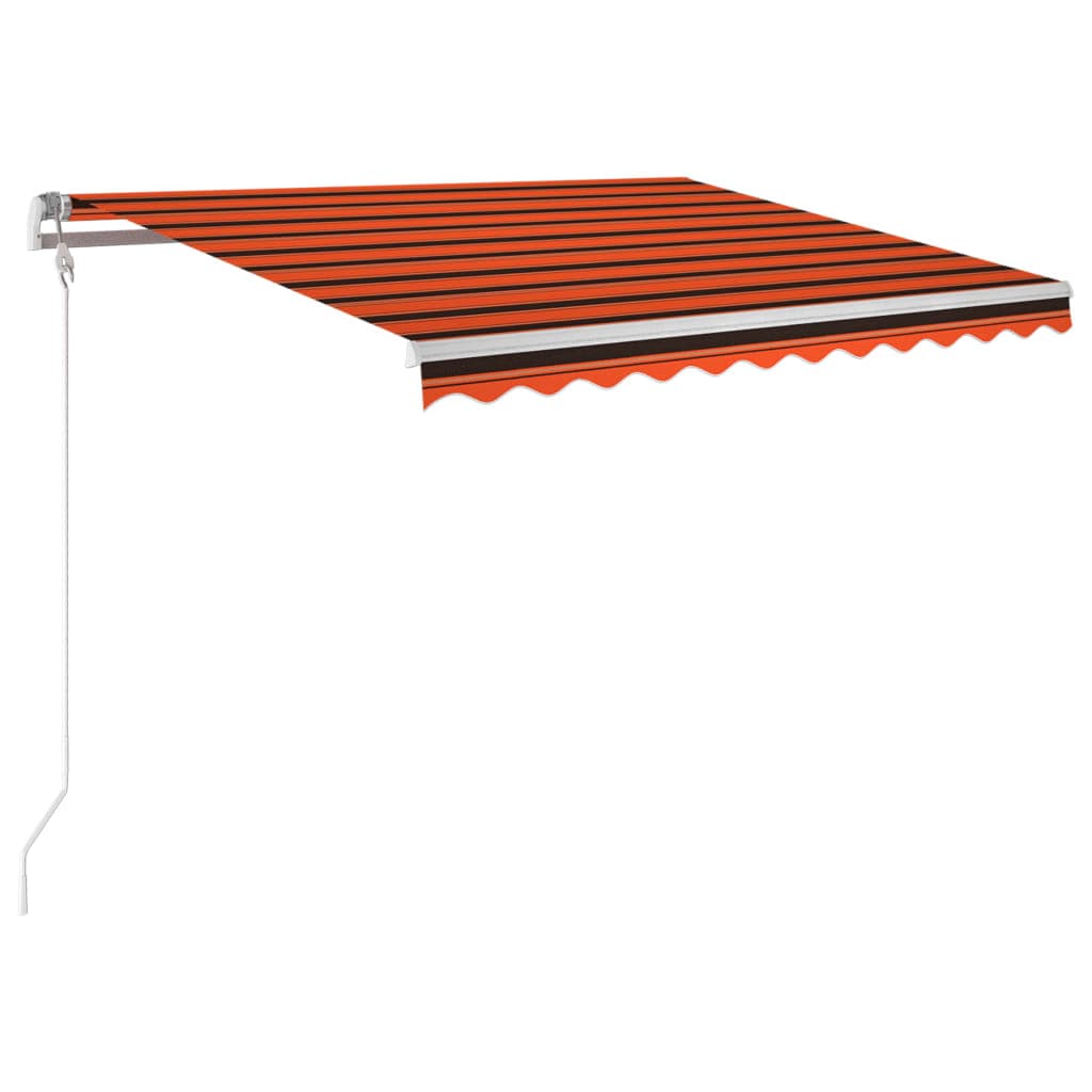 vidaXL Toldo autom. LED e sensor de vento 350x250 cm laranja/castanho