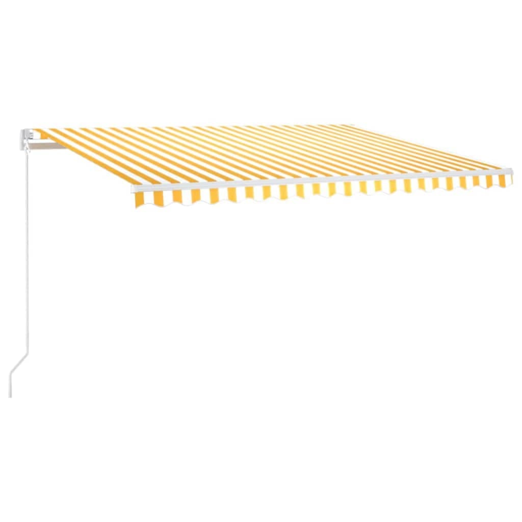 Toldo Retrátil Manual 450x300 cm Amarelo e Branco - 3068918