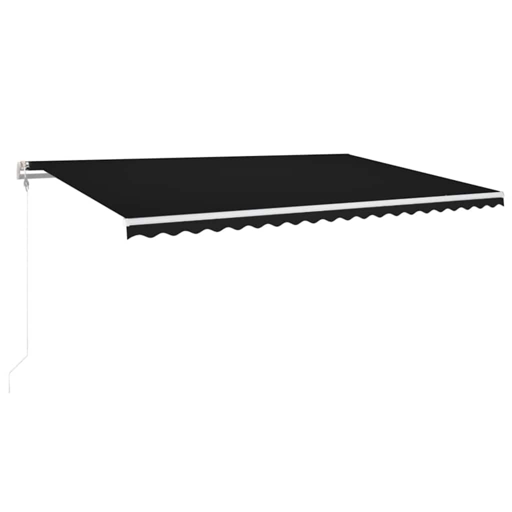 vidaXL Toldo automático com LED e sensor de vento 500x300 cm antracite