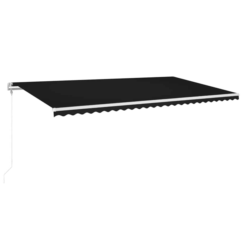 vidaXL Toldo automático com LED e sensor de vento 600x300 cm antracite