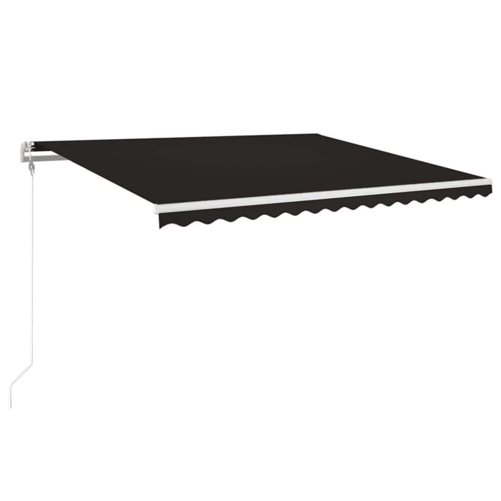 vidaXL Toldo automático com LED e sensor de vento 400x350 cm antracite