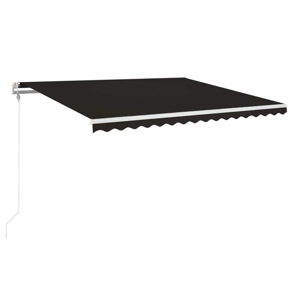 vidaXL Toldo automático com LED e sensor de vento 450x350 cm antracite