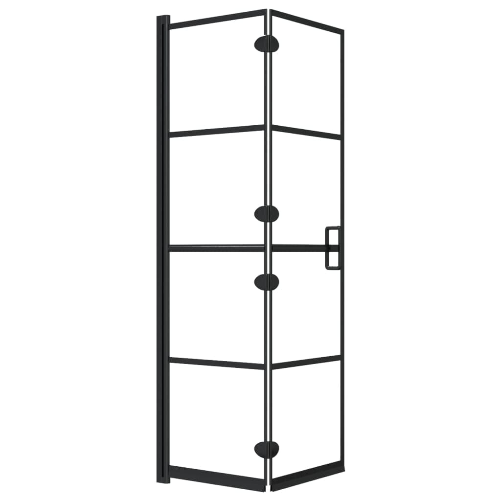 vidaXL Divisória de chuveiro dobrável ESG 80x140 cm preto