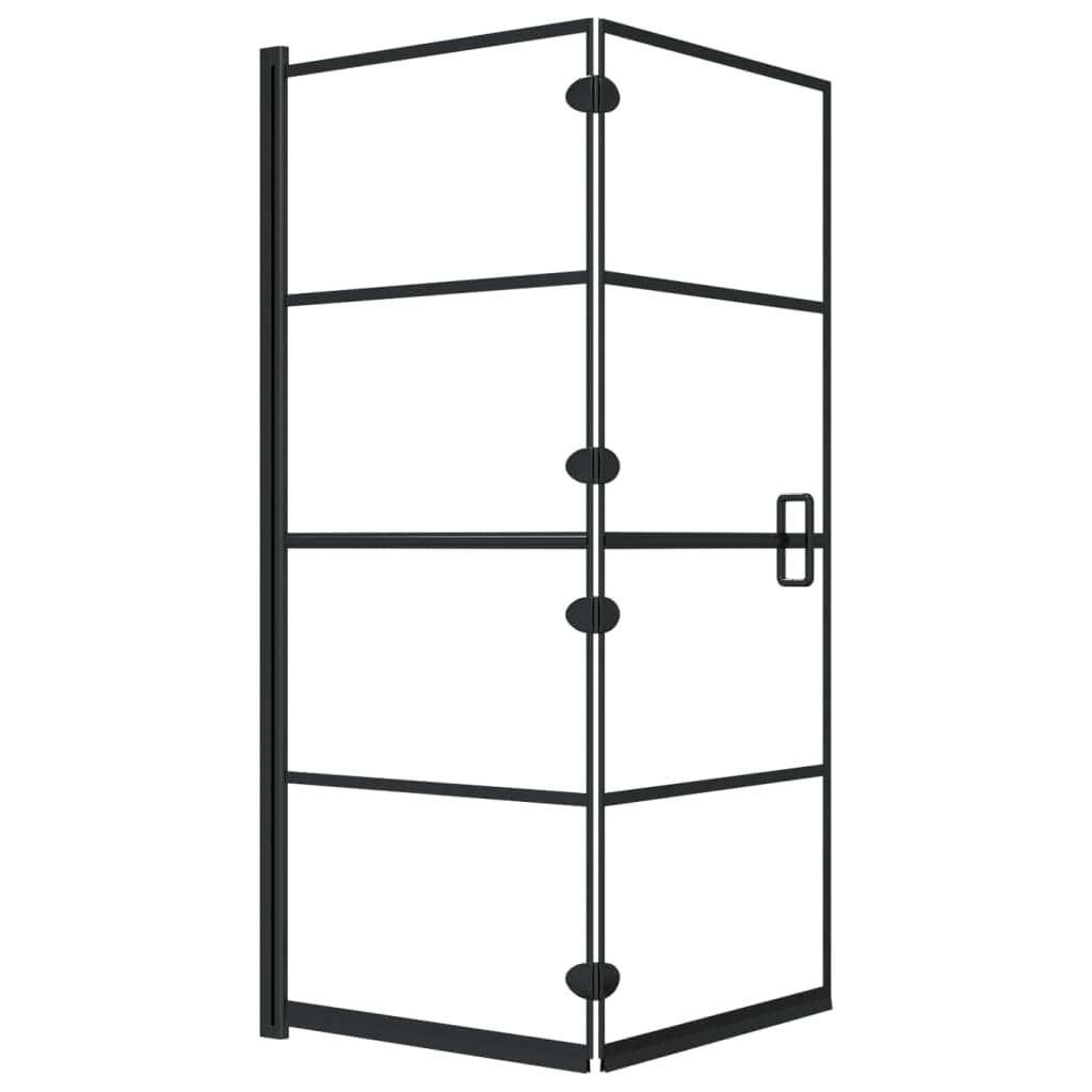 vidaXL Divisória de chuveiro dobrável ESG 120x140 cm preto