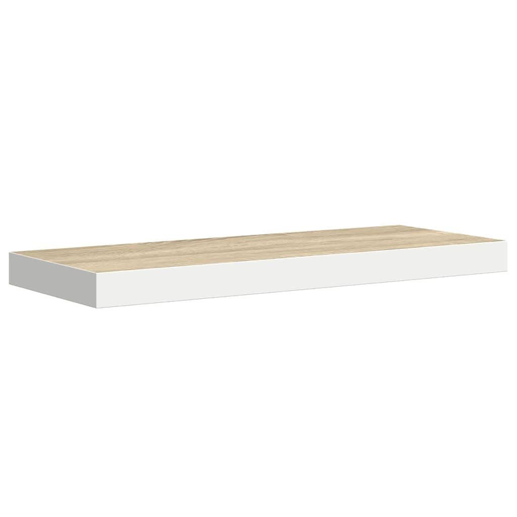 Prateleira Parede Suspensa 60x23,5x3,8 cm MDF Carvalho e Branco - 326576