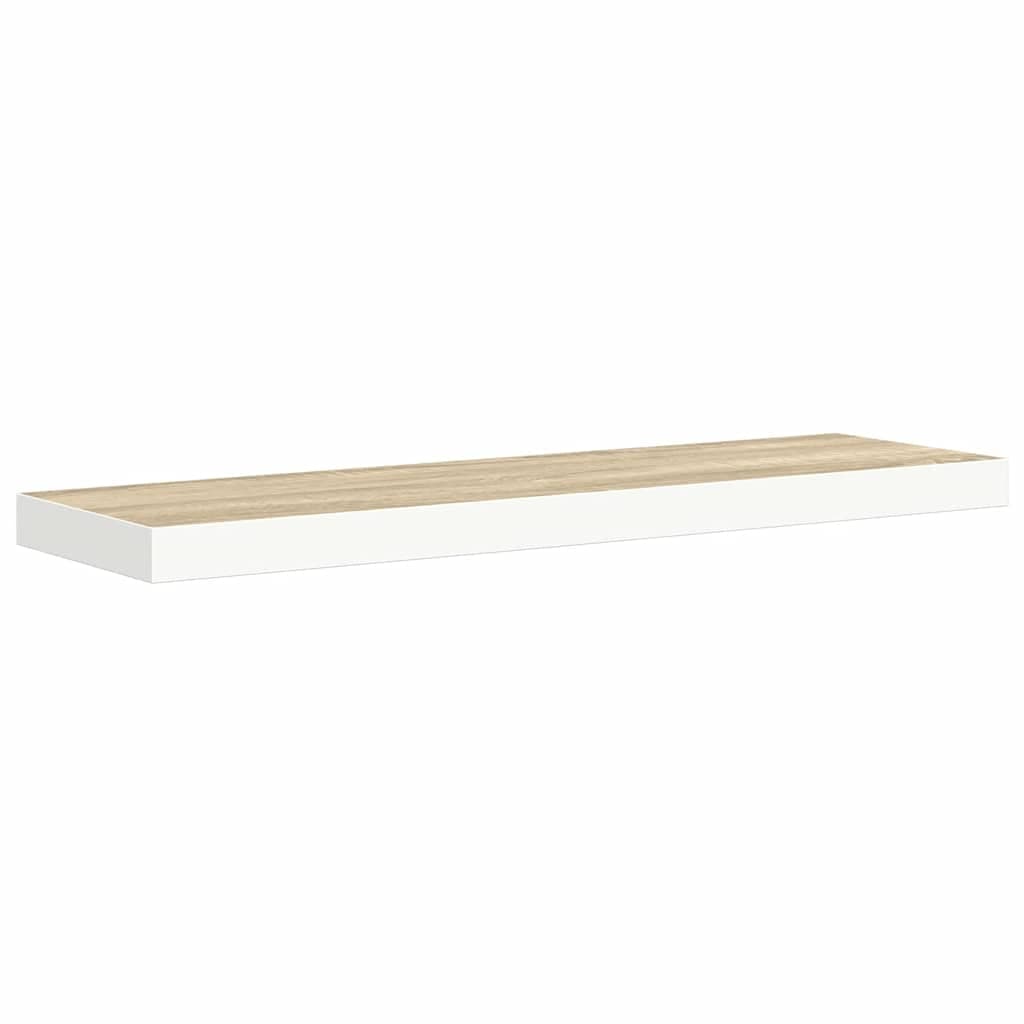 vidaXL Prateleira parede suspensa 90x23,5x3,8cm MDF carvalho e branco
