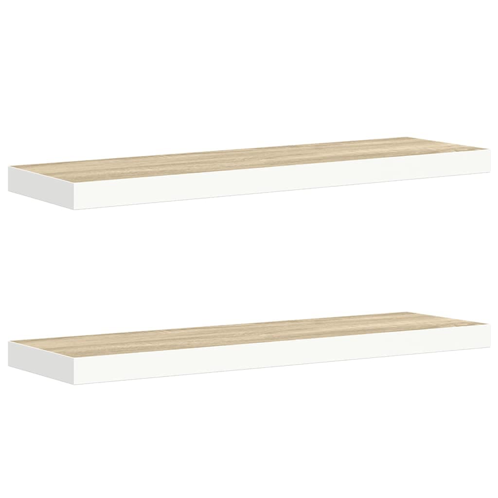 vidaXL Prateleiras parede 2pcs 90x23,5x3,8 cm MDF cor carvalho/branco