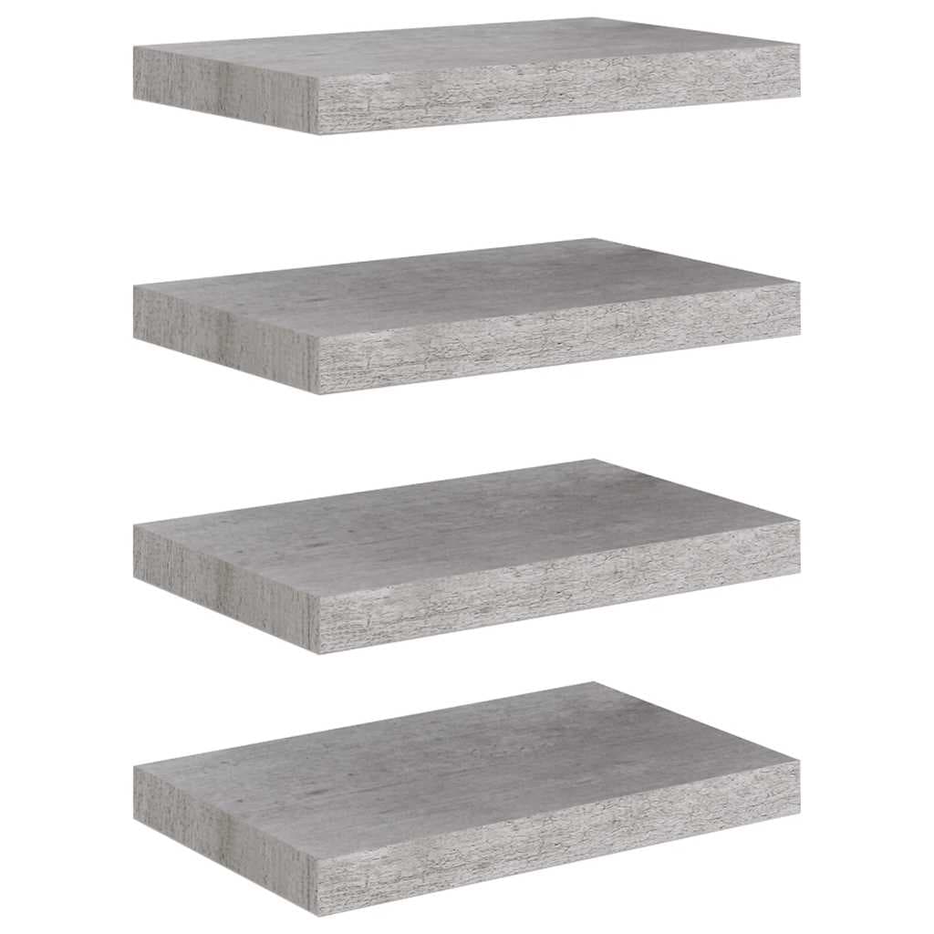 Prateleiras de Parede 4 Peças 40x23x3,8 cm MDF Cinzento-cimento - 326593