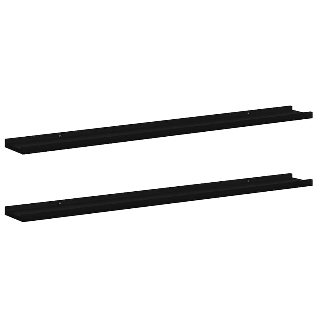 vidaXL Prateleiras de parede 2 pcs 100x9x3 cm preto
