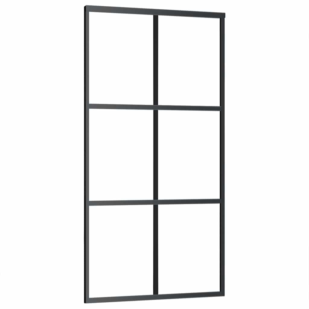 Porta Deslizante em Vidro Esg e Alumínio 102x205 cm Preto - 151013 - 151013