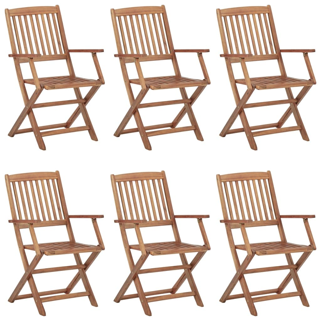 vidaXL Cadeiras de jardim dobráveis 6 pcs madeira de acácia maciça
