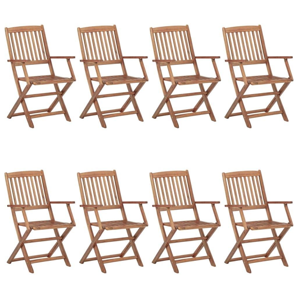 vidaXL Cadeiras de exterior dobráveis 8 pcs madeira de acácia maciça