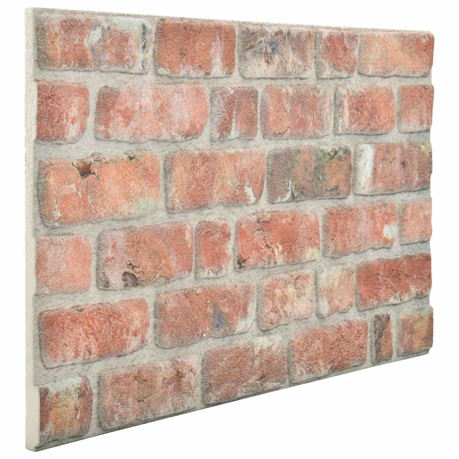 vidaXL Painéis de parede 10 pcs Vermelho 100 x 50 cm Espuma EPS