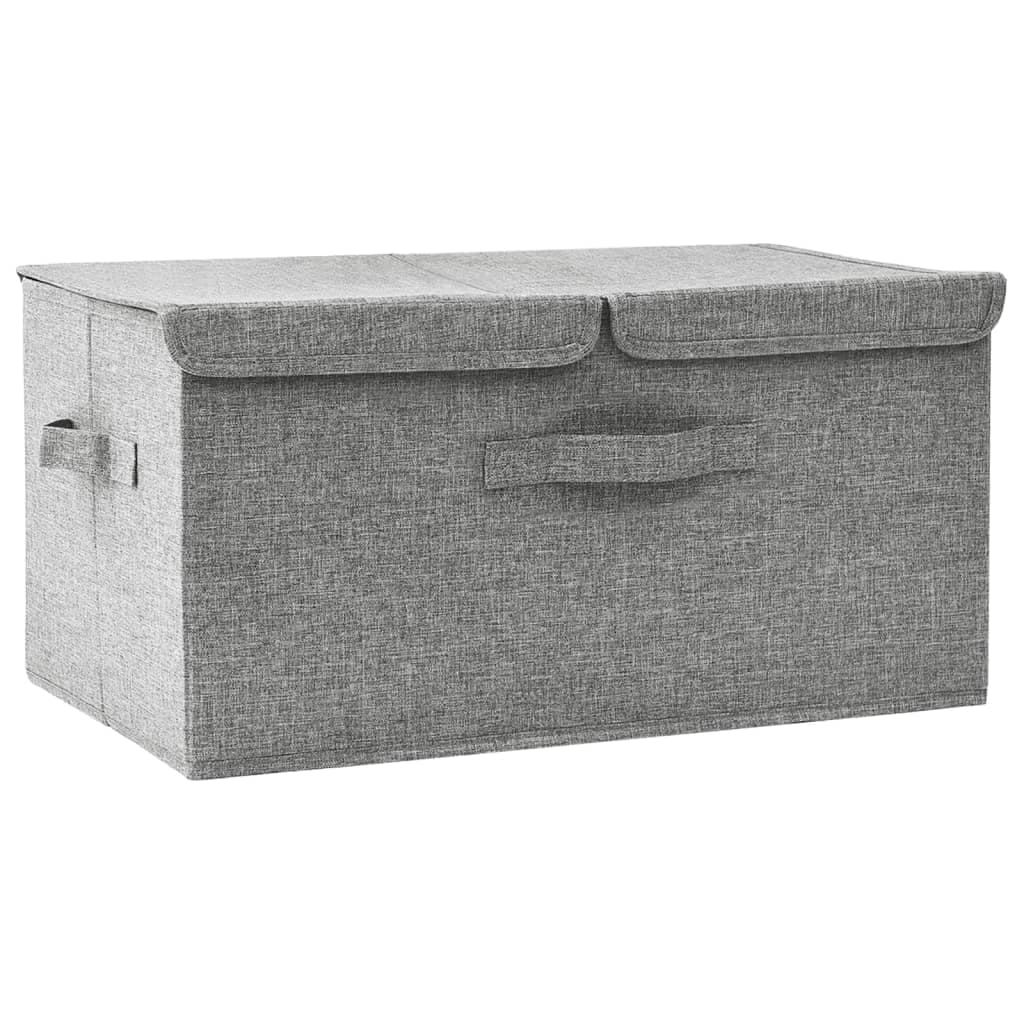 vidaXL Caixa de arrumação 50x30x25 cm tecido cinzento
