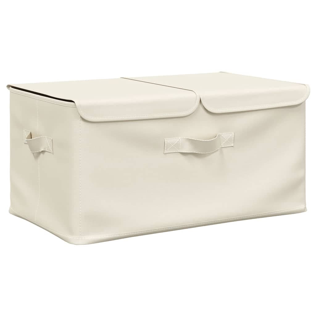 vidaXL Caixa de arrumação 50x30x25 cm tecido cor creme