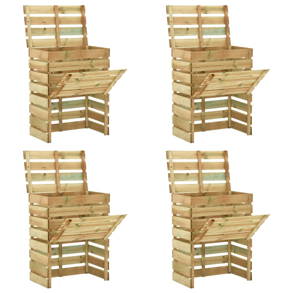 Caixa de Compostagem Ripada 4 Pcs 80x50x100cm Pinho Impregnado - 3078138