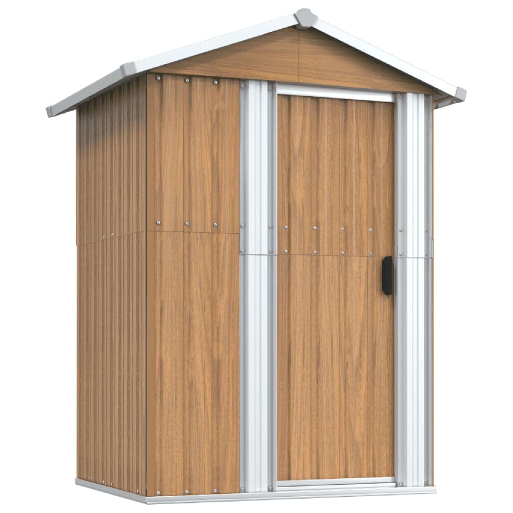 vidaXL Abrigo de jardim castanho 126x97,5x177 cm aço galvanizado