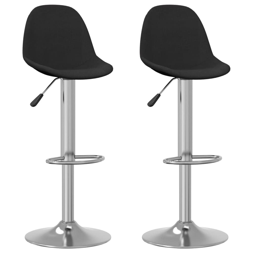 vidaXL Bancos de bar 2 pcs tecido preto