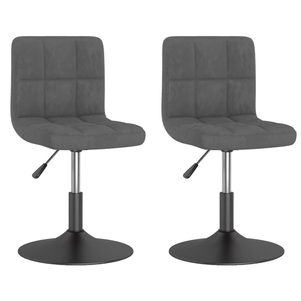 vidaXL Cadeiras de jantar giratórias 2 pcs veludo cinzento-escuro