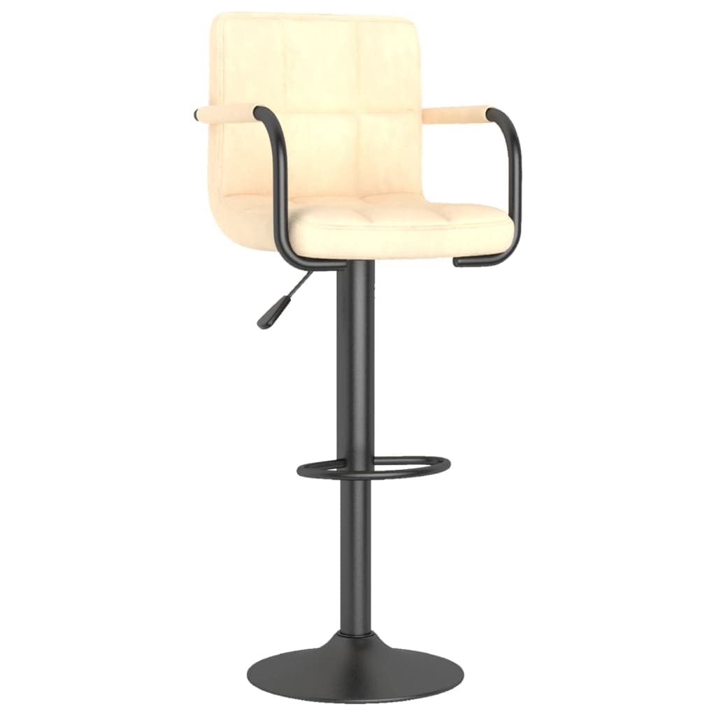 vidaXL Banco de bar veludo cor creme