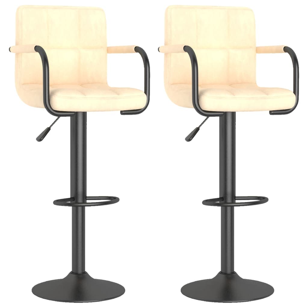 vidaXL Bancos de bar 2 pcs veludo creme
