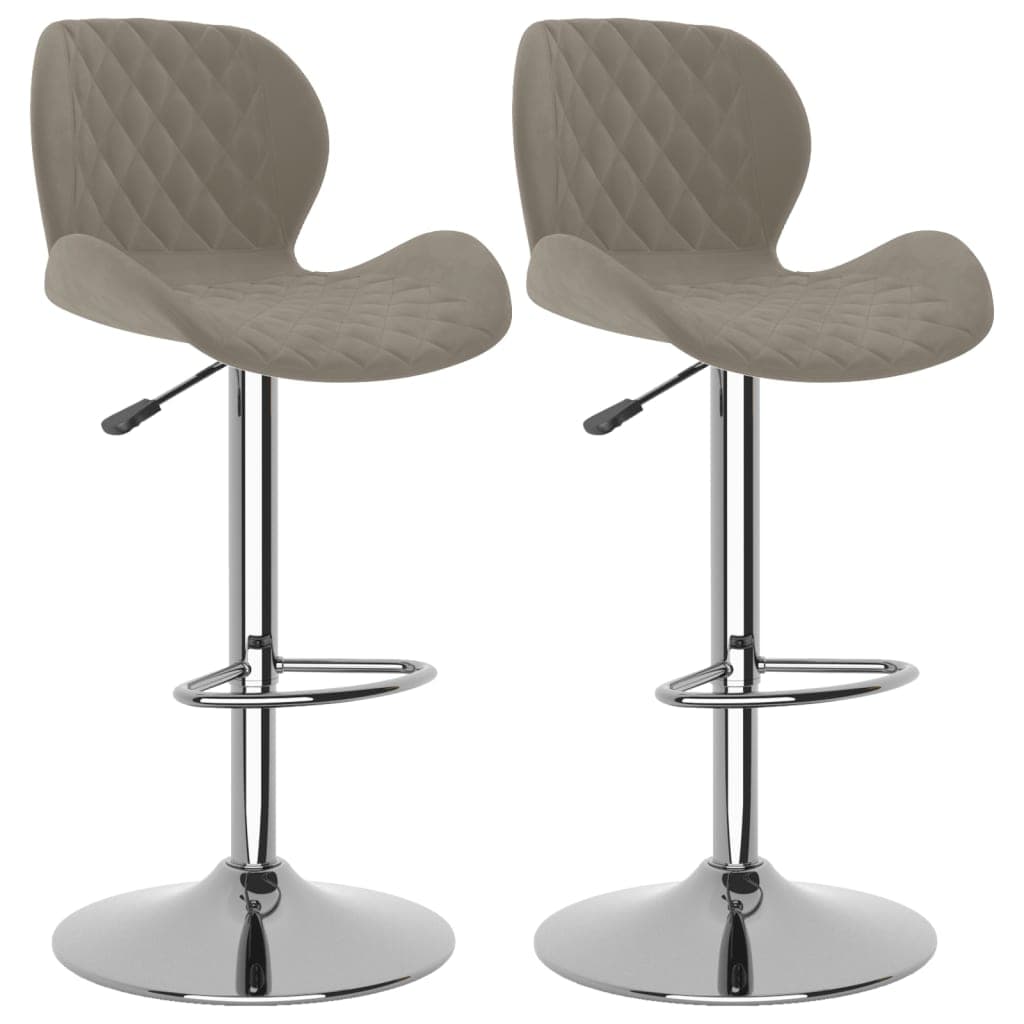 vidaXL Bancos de bar 2 pcs veludo cinzento-claro