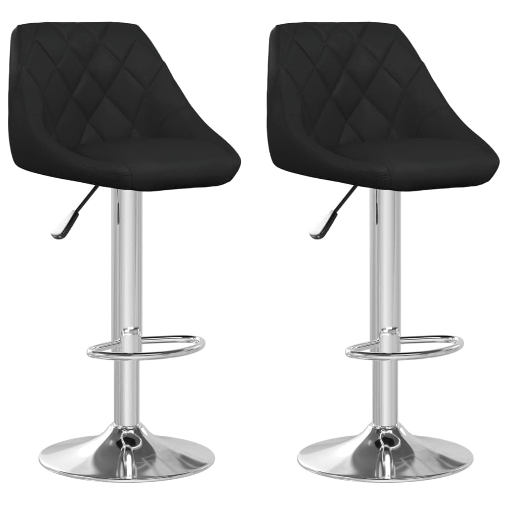 vidaXL Bancos de bar 2 pcs couro artificial preto